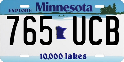 MN license plate 765UCB