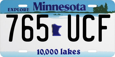 MN license plate 765UCF