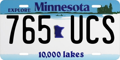 MN license plate 765UCS