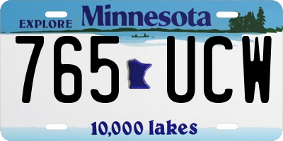 MN license plate 765UCW