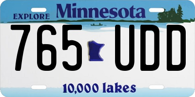 MN license plate 765UDD