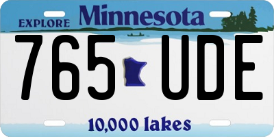 MN license plate 765UDE