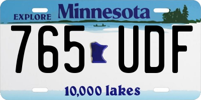 MN license plate 765UDF