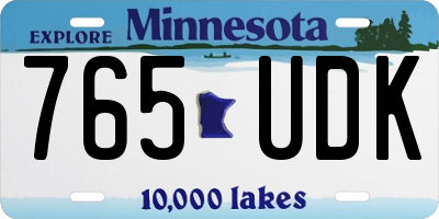 MN license plate 765UDK