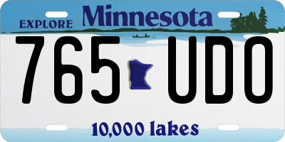 MN license plate 765UDO