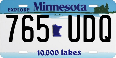 MN license plate 765UDQ