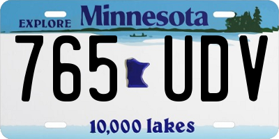 MN license plate 765UDV