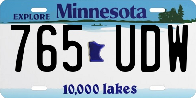 MN license plate 765UDW