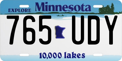 MN license plate 765UDY