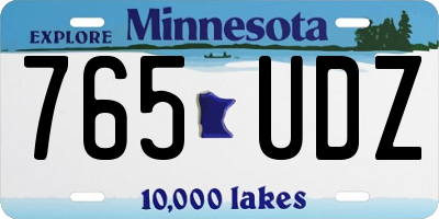 MN license plate 765UDZ