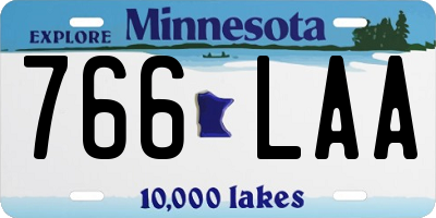 MN license plate 766LAA