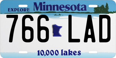 MN license plate 766LAD