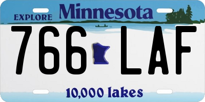 MN license plate 766LAF