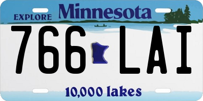 MN license plate 766LAI