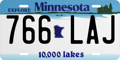 MN license plate 766LAJ