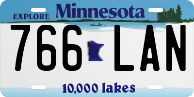 MN license plate 766LAN