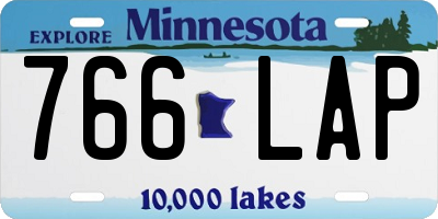 MN license plate 766LAP