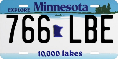 MN license plate 766LBE