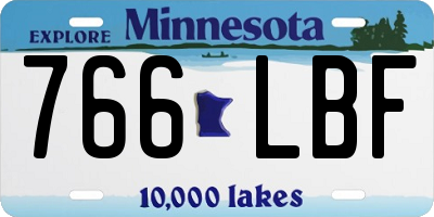 MN license plate 766LBF