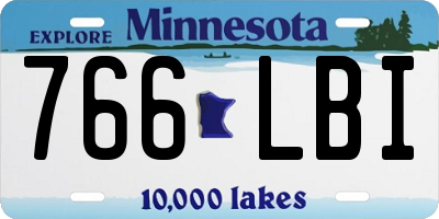 MN license plate 766LBI