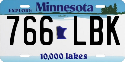 MN license plate 766LBK