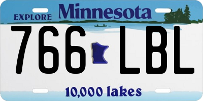 MN license plate 766LBL