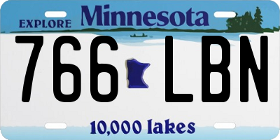 MN license plate 766LBN