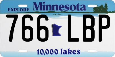 MN license plate 766LBP