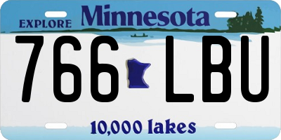 MN license plate 766LBU