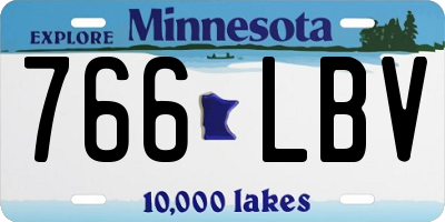 MN license plate 766LBV