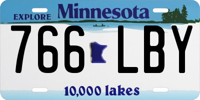 MN license plate 766LBY
