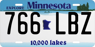 MN license plate 766LBZ
