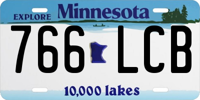 MN license plate 766LCB