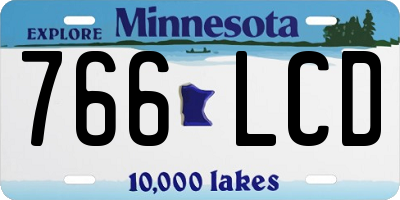 MN license plate 766LCD
