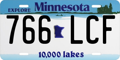 MN license plate 766LCF
