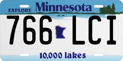 MN license plate 766LCI