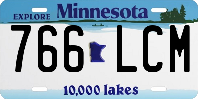 MN license plate 766LCM