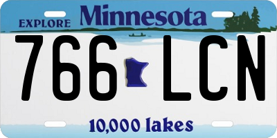 MN license plate 766LCN