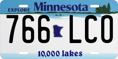 MN license plate 766LCO