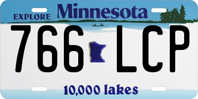 MN license plate 766LCP