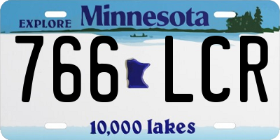 MN license plate 766LCR