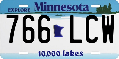 MN license plate 766LCW