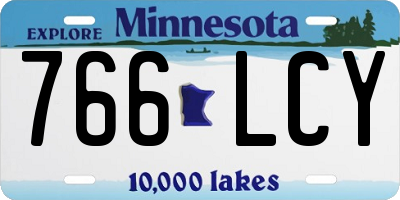 MN license plate 766LCY