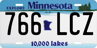 MN license plate 766LCZ