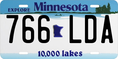 MN license plate 766LDA