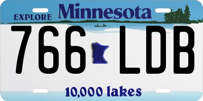 MN license plate 766LDB