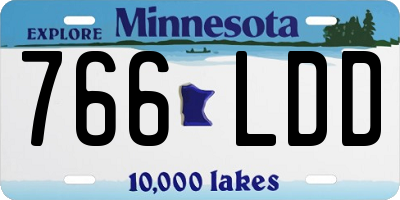 MN license plate 766LDD