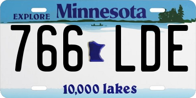 MN license plate 766LDE