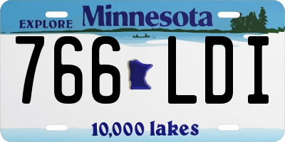 MN license plate 766LDI