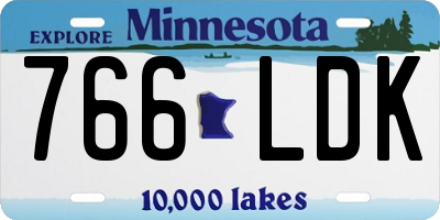 MN license plate 766LDK